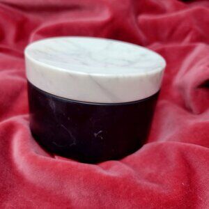 Black and White Marble Lidded Container
